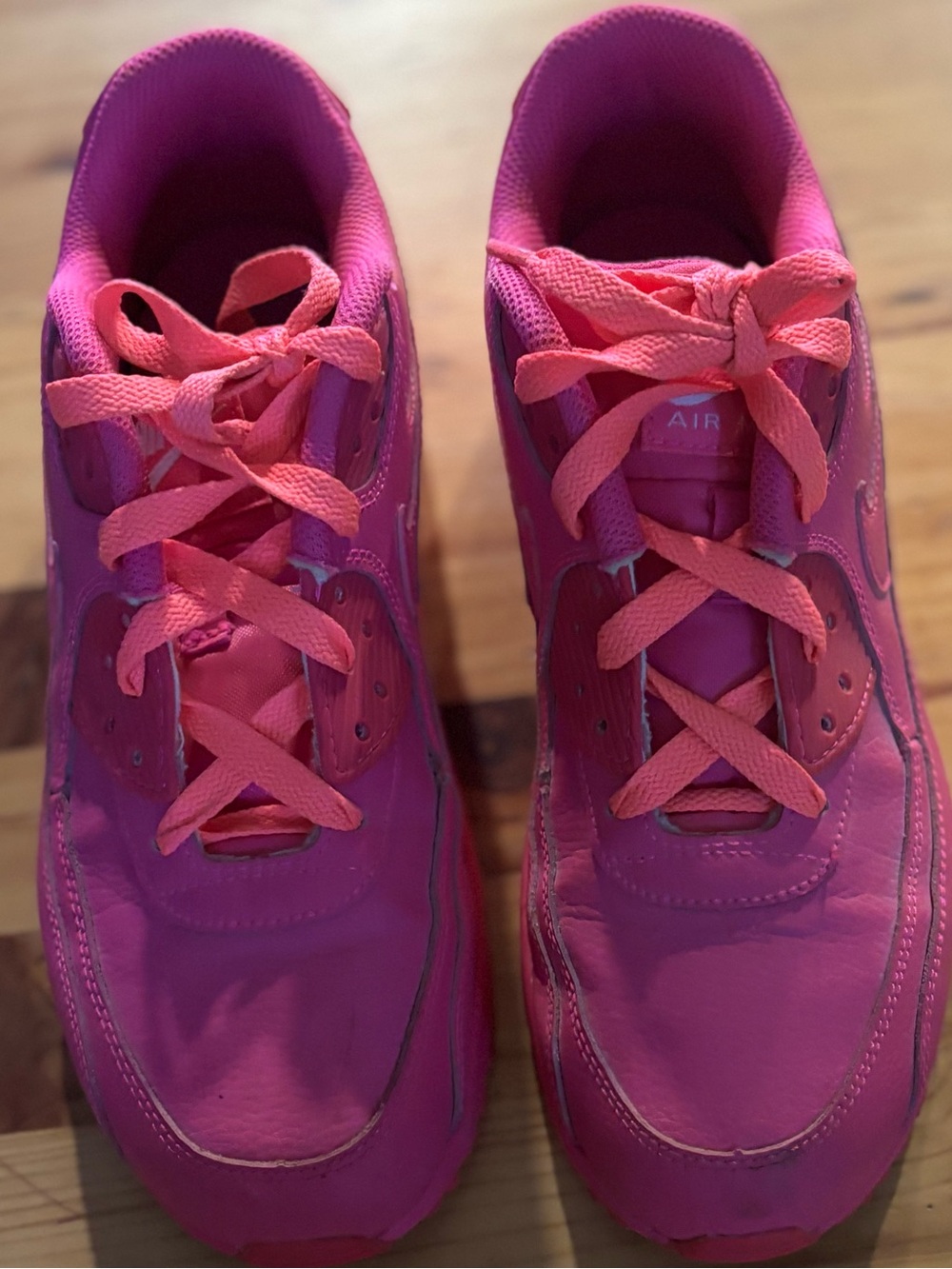 Nike Air Max Kids Bright Pink Lace-Up Sneakers